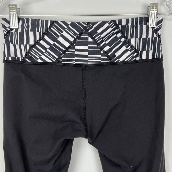 Lululemon Wunder Under Crop III Legging Ying Yang Stripe Black White size 6 - Picture 6 of 9